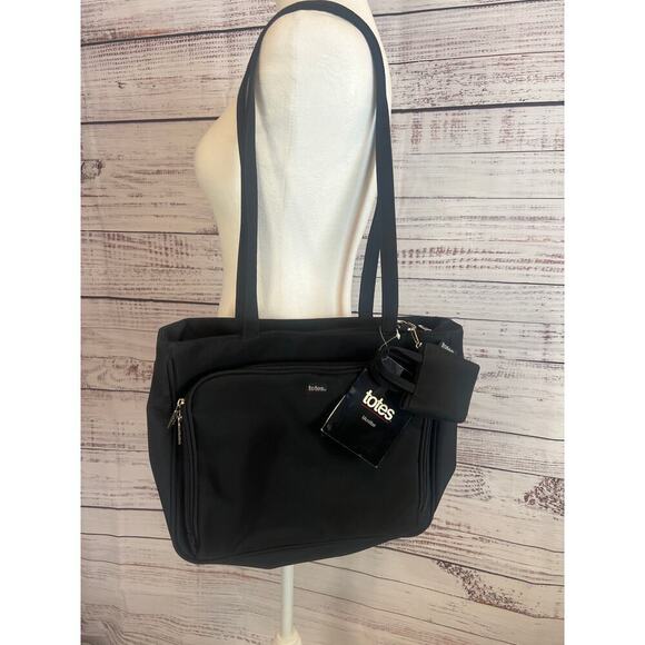 totes Handbags - Totes black microfiber organizer tote bag black NWT